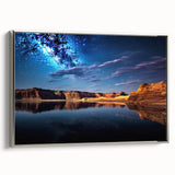 Landscape art painting of Lake Powell in muted colors on a framed canvas, ideal for living room decor.
