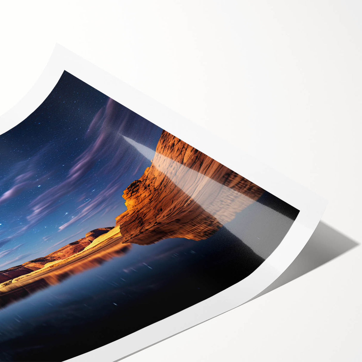 Extra large rolled print of Lake Powell, Arizona, featuring serene blue and sandy hues.