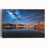 Black and white photograph of Lake Powell on stretched canvas, ideal for kitchen wall art.