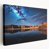 Large art print of Lake Powell, Arizona in muted earth tones on stretched canvas, ideal for kitchen wall decor.
