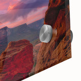 Large abstract depiction of Sedona landscape in muted earth tones on acrylic glass, suited for dining room art.