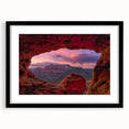 Extra large, textured abstract art print of Sedona landscape in vibrant colors on a framed canvas.