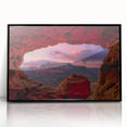 Large abstract wall art depicting Sedona, Arizona, landscape in muted earth tones on framed acrylic.