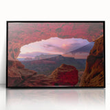 Large abstract wall art depicting Sedona, Arizona, landscape in muted earth tones on framed acrylic.