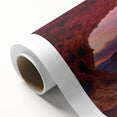 Art Deco poster of Sedona, Arizona landscape in muted earth tones on rolled canvas, suitable for nursery wall art.