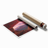 Large rolled print of Sedona landscape with vibrant red and orange hues, ideal for classy bathroom wall art.