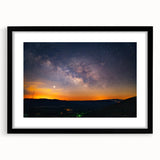 Extra large abstract art print of a colorful, textured Arkansas scenery on a black-framed canvas.