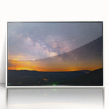 Art deco poster featuring the Arkansas scenery in muted earth tones on a framed acrylic, suitable for modern nursery decor.