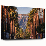 Large abstract wall art featuring a muted color palette of Beverly Hills scenery, ideal for bedroom or dining room ambiance.