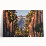Black and white photo of Beverly Hills scenery on stretched canvas, ideal for kitchen wall art.