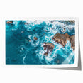 Extra large rolled print of Big Sur landscape, featuring subdued green and blue tones, ideal for art wall dining room.
