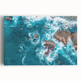 Black and white photo of Big Sur on stretched canvas, ideal for kitchen wall art.