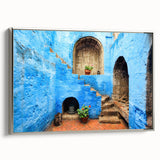 Framed canvas featuring a vintage California Catalina landscape with colorful art on a black background.