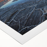 Art deco poster of Death Valley landscape in earth tones on rolled canvas, suitable for dining room decor.