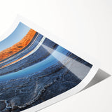 Extra large rolled print depicting line art flowers in monochrome, ideal for large living room wall art.