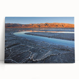 Black and white stretched canvas of Death Valley landscape, ideal for kitchen wall art or bedroom ambiance.