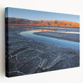 Death Valley landscape on large stretched canvas in muted earth tones, suitable for kitchen wall art.