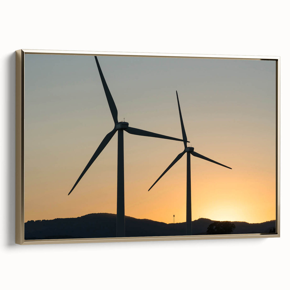 Framed canvas wall art depicting a vintage-style Sacramento landscape in black and gold tones, suitable for bedroom decor.