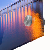 Large abstract wall art of San Diego scenery in mid-century modernist style on acrylic glass.