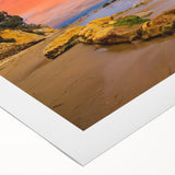 Art deco poster of Santa Barbara scenery in pastel hues on rolled canvas, suitable for dining room decor.