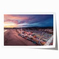 Rolled print of a Santa Cruz landscape with muted green and blue tones.