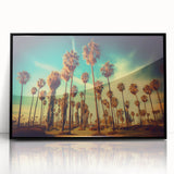 Large abstract wall art of Santa Monica scenery in muted gray and blue tones on framed acrylic.