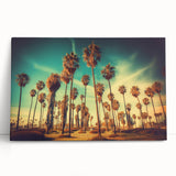 Large art of Santa Monica landscape in black and white tones on stretched canvas, suitable for bedroom wall decor.