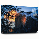 Acrylic print of Yosemite scenery in natural hues, ideal for bedroom or dining room wall art.