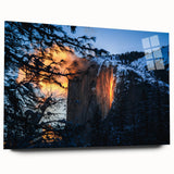 Acrylic print of Yosemite scenery, with muted green and brown tones, ideal for bedroom or dining room art.