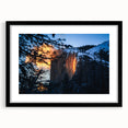 Extra large framed print of Yosemite with vibrant, textured abstract art colors, ideal for living room decor.