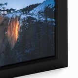 Black wall art featuring a textured depiction of Yosemite, with vibrant colors on a framed canvas.