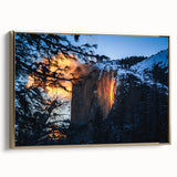 Framed canvas of Yosemite landscape in muted earth tones, ideal for bedroom wall art.