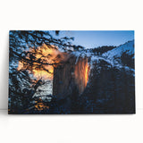 Black and white image of Yosemite scenery on stretched canvas, ideal for kitchen wall art.