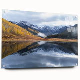 Acrylic print of a colorful abstract depiction of Vail, Colorado, ideal for dining room decor.