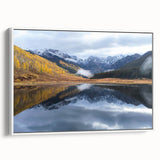 Framed canvas of vintage poster art depicting Vail, Colorado, in vibrant colors, ideal for large living room walls.
