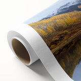 Art Deco poster of Vail, Colorado scenery in muted earth tones on rolled canvas, ideal for nursery wall art.