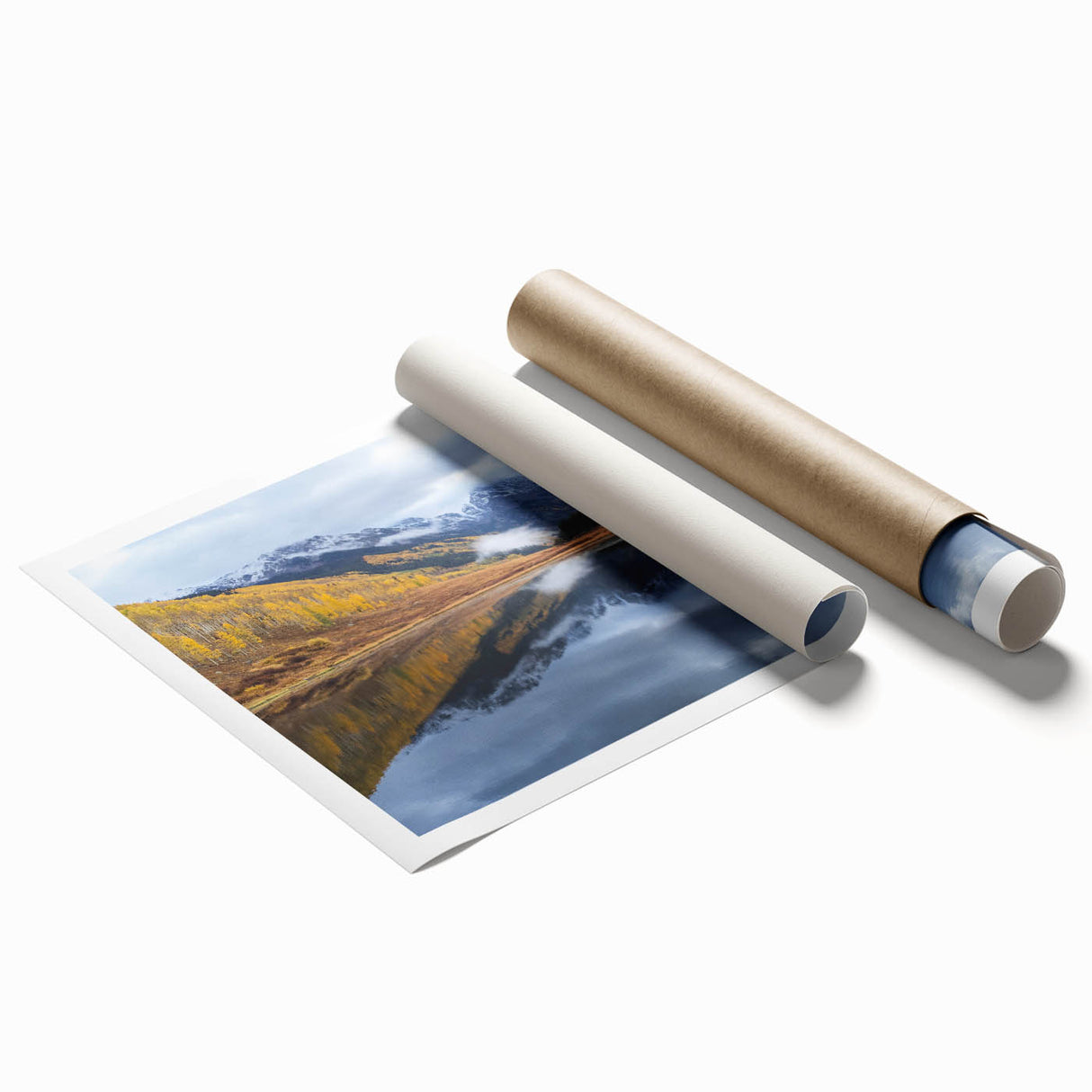 Extra large rolled print featuring a serene Vail, Colorado landscape with lush greenery and mountain backdrop.