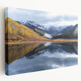 Large art of Vail, Colorado scenery in muted earth tones on stretched canvas, ideal for kitchen wall art.