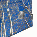 Large abstract wall art depicting Aspen, Colorado scenery in mid-century modernist style on acrylic glass.