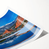 Extra large wall art featuring line art flowers in muted tones on rolled print, ideal for large living room decor.