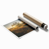 Extra large rolled print featuring a serene Connecticut landscape with lush greenery and floral elements.