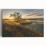 Black and white photograph of Connecticut scenery on large stretched canvas, ideal for kitchen art.