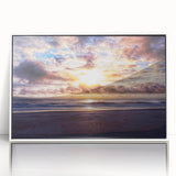 Art deco poster of Daytona scenery in muted pastel shades, framed acrylic, ideal for modern nursery wall art.