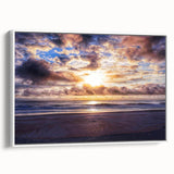 Vintage poster art of Daytona scenery in colorful shades on extra large framed canvas, suitable for living room decor.