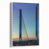 Vintage poster art of Delaware scenery on a framed canvas, featuring colorful elements on a black background.