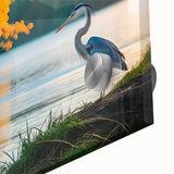 Large abstract wall art depicting the Everglades in muted green and blue tones on acrylic glass.