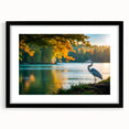Colorful abstract art print of the Everglades in a black frame, featuring vibrant greens and blues.