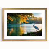 Extra large wall art depicting the Everglades in abstract style with textured brush strokes, framed in gold.