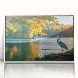 Art deco poster of the Everglades in muted green and blue tones on a white framed acrylic, suitable for modern nursery decor.