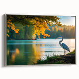 Framed canvas landscape art painting depicting the Everglades with vibrant greens and blues, ideal for living room decor.